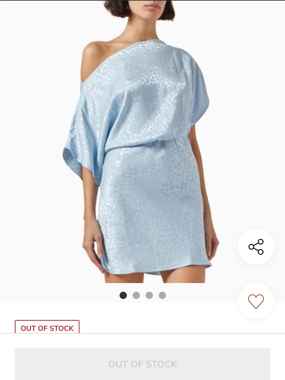 Never Fully Dressed Light Blue One-Shoulder Satin Mini Dress